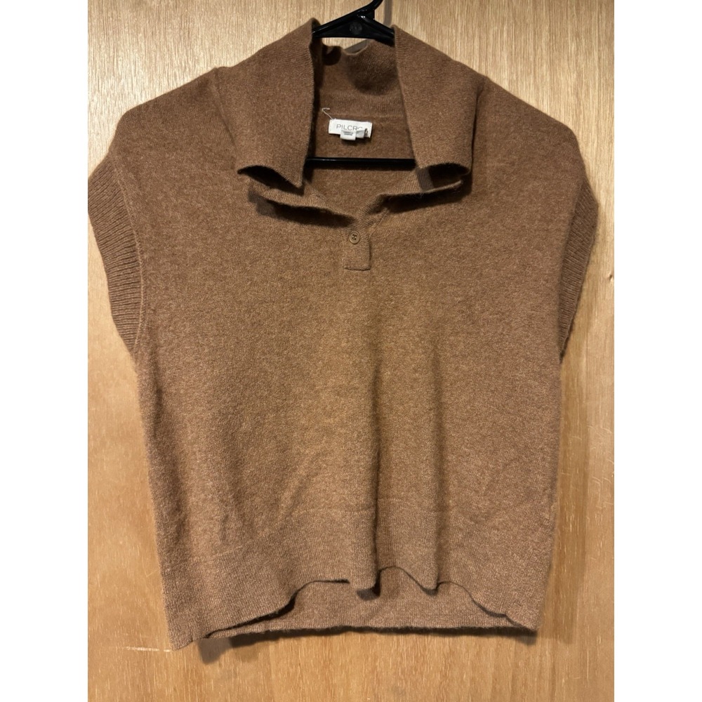 Pilcro 100% Cashmere Muscle Tank Sweater In Brown (T)